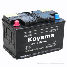 Dry Charged Car Battery DIN Standard for Germany Vehicle-57413-12V74ah